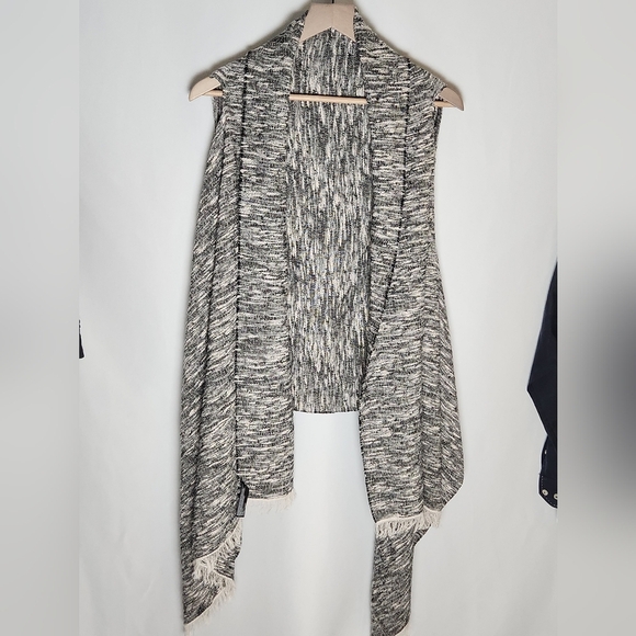 EXPRESS Sleeveless Long Cardigan Weaved Sweater OS Cotton Blend - Picture 2 of 10
